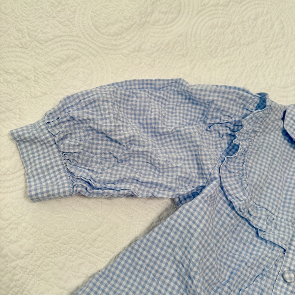 Sandy Liang x Target Blue Gingham 3/4-Sleeve Mini Dress – Size XXS - Picture 5 of 9